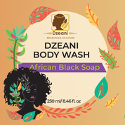 Dzeani's African Black Soap Body Wash is formulated to purify, hydrate, and soothe problem skin