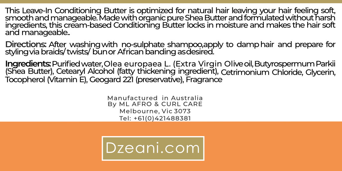 Dzeani Leave-In Conditioning Butter is optimized for natural hair leaving your hair feeling soft, smooth and manageable- Dzeani-