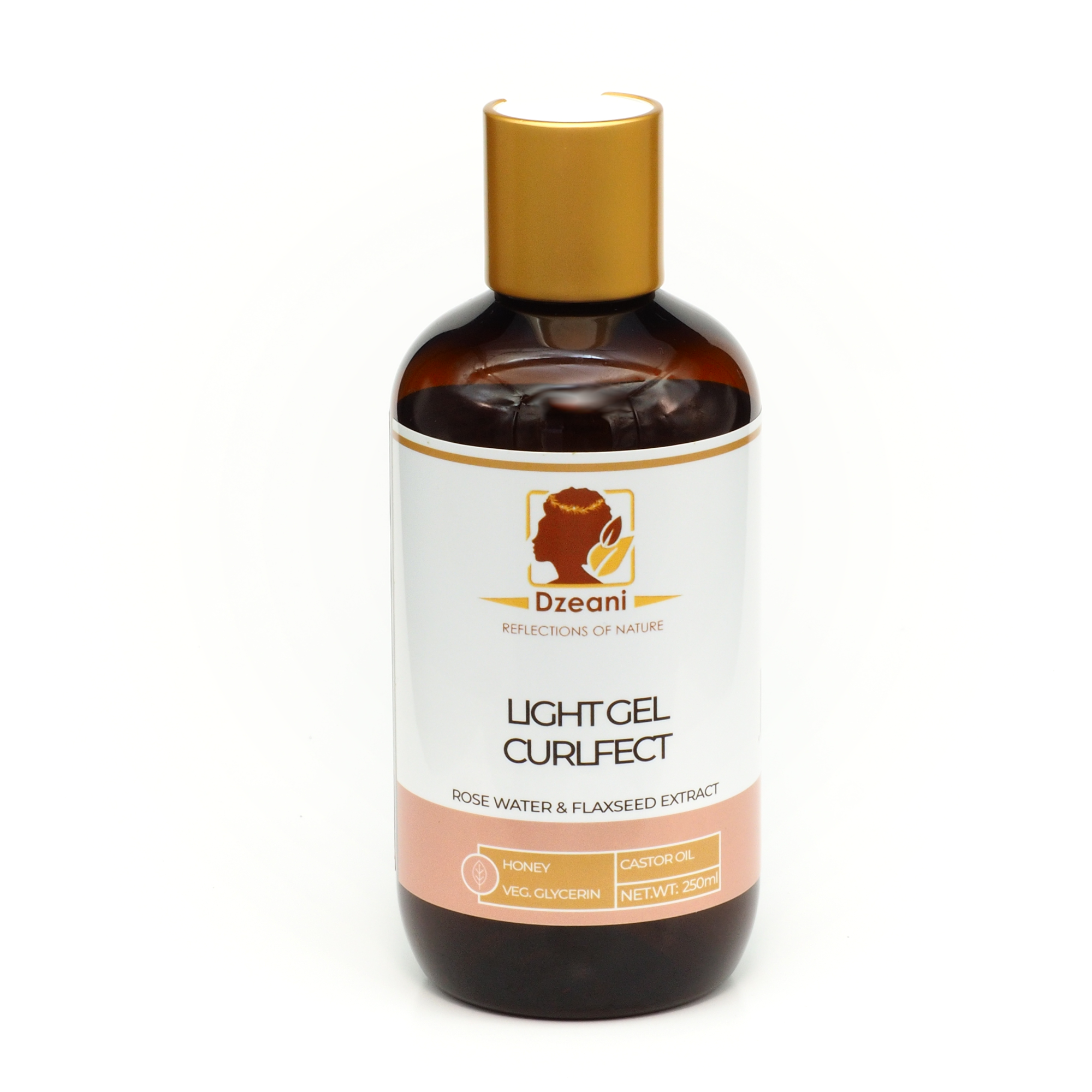 Light weight styling hair gel crafted with naturally nourishing ingredients such as flaxseed extract, rosewater and honey. - Dzeani -