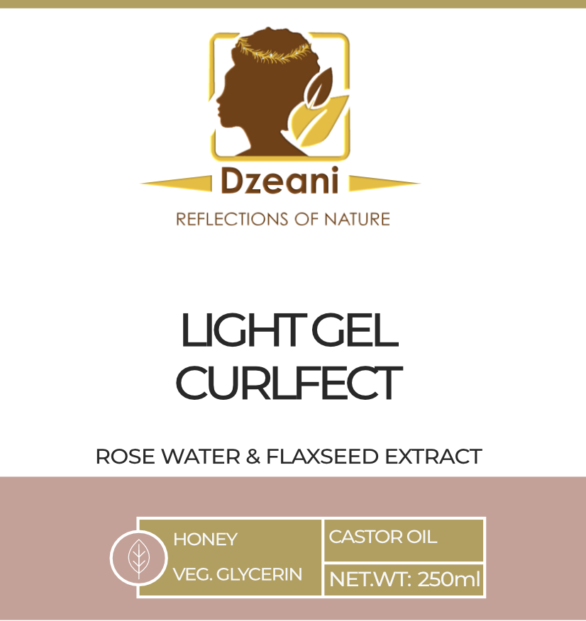 Light weight styling hair gel crafted with naturally nourishing ingredients such as flaxseed extract, rosewater and honey. - Dzeani - 